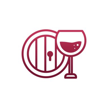 Ayrı şarap bardağı ve namlu vektör tasarımı