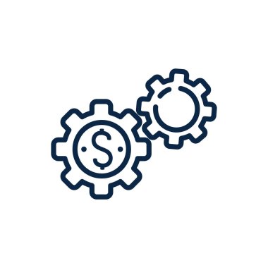 İzole edilmiş para vites vektör tasarımı