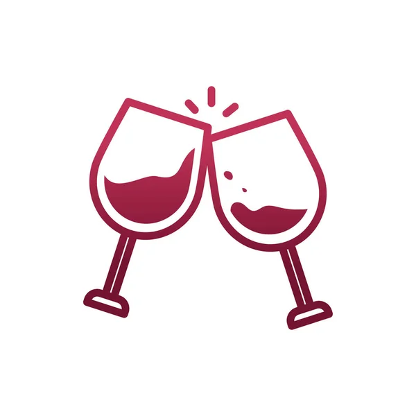 Tazas de vino aisladas diseño vectorial — Archivo Imágenes Vectoriales