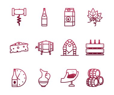 İzole şarap ikonu vektör tasarımı