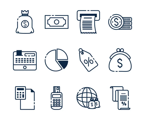 Isoliertes Geld Icon Set Vektor Design — Stockvektor