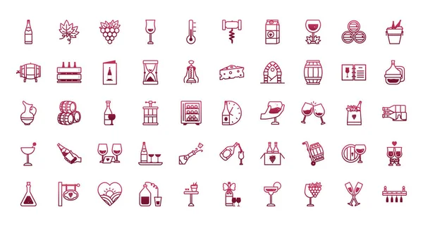 Isolated wine icon set vector design — 스톡 벡터