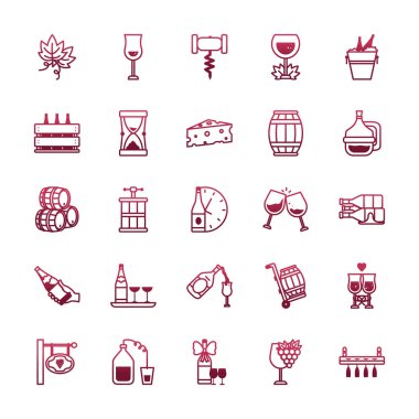 İzole şarap ikonu vektör tasarımı