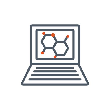 Isolated black and orange virus inside laptop vector design