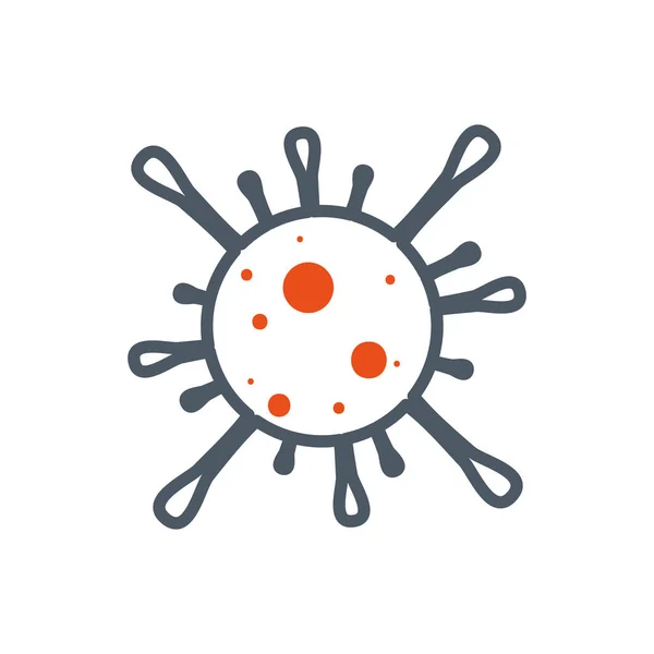 Diseño aislado de vectores de virus de círculo negro y naranja — Vector de stock