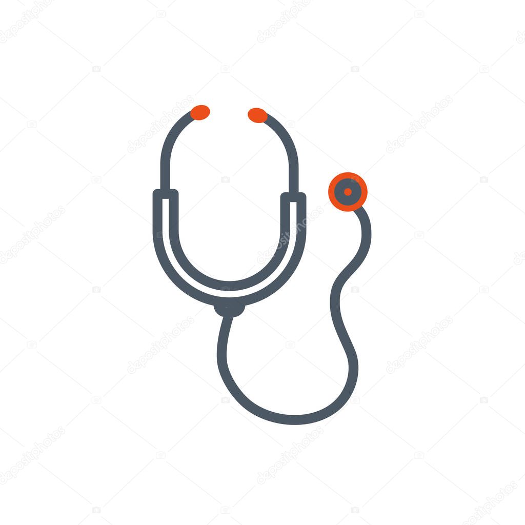 Isolated stethoscope of medical care concept vector design