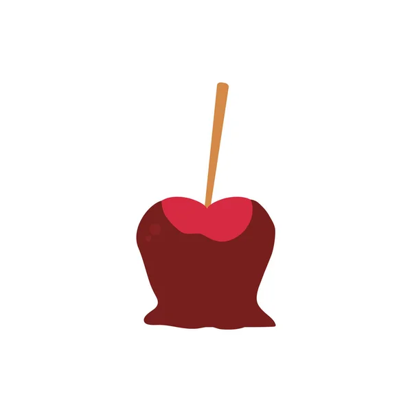 带有巧克力载体设计的分离甜苹果 — 图库矢量图片