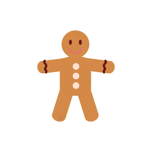 Isolated sweet gingerbread doll vector design — Stock Vector