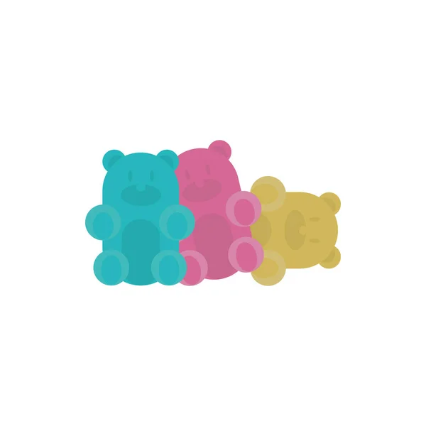 Isolated sweet gummi bears vector design — Stok Vektör