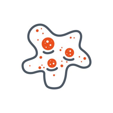 Isolated black and orange virus vector design