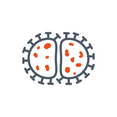 Isolated black and orange virus vector design