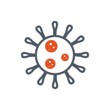 Isolated black and orange circle virus vector design