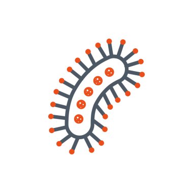 Isolated black and orange long virus vector design