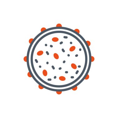Isolated black and orange circle virus vector design