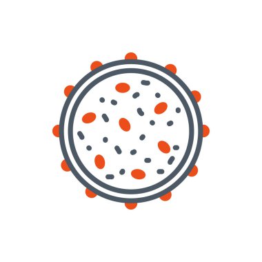 Isolated black and orange circle virus vector design