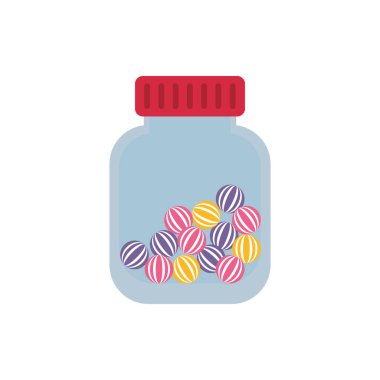 Isolated sweet candies jar vector design