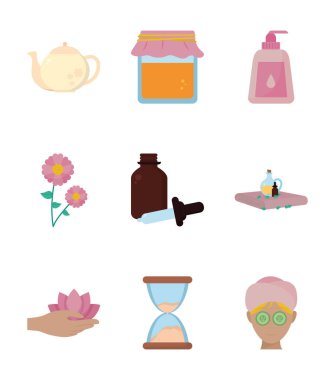 Isolated spa center icon set vector design