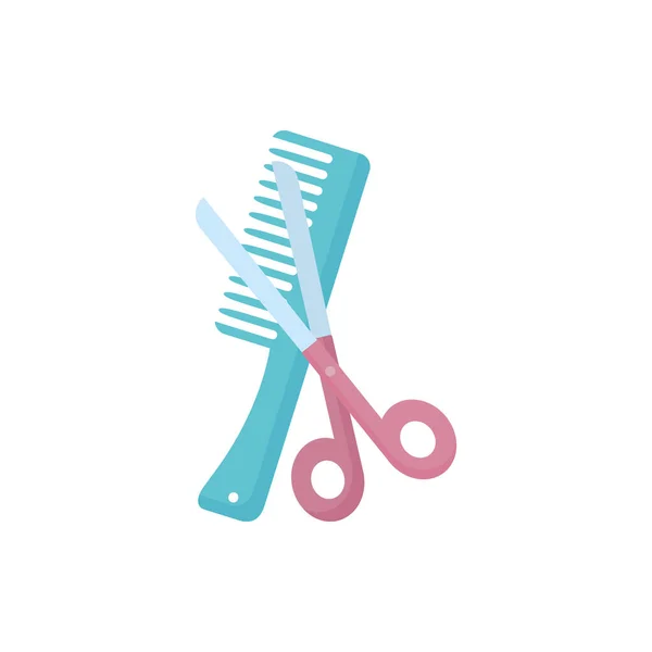 Isolated hair comb and scissor vector design — Stock vektor