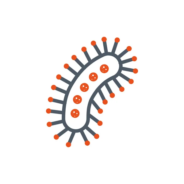 Geïsoleerde zwarte en oranje lange virus vector ontwerp — Stockvector