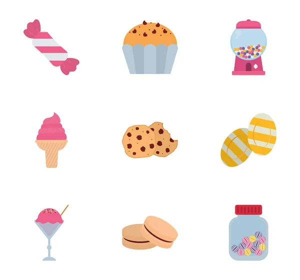 Isolated sweet food icon set vector design — 图库矢量图片