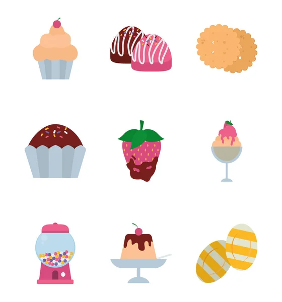 Isolated sweet food icon set vector design — 图库矢量图片