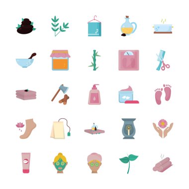 Isolated spa center icon set vector design