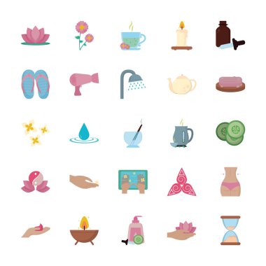 Isolated spa center icon set vector design