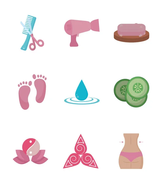 Isolated spa center icon set vector design — ストックベクタ