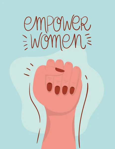 Hand fist of women empowerment vector design — Stockový vektor