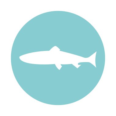 İzole edilmiş köpekbalığı blok biçim vektör tasarımı