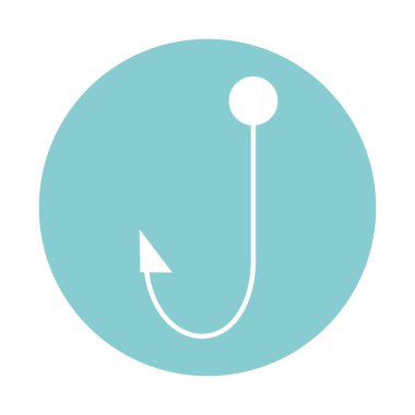 İzole balık kancası biçim ikon vektör tasarımı