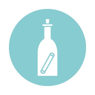 İleti blok biçim vektör tasarımı ile izole şişe