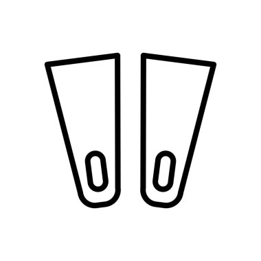 İzole edilmiş yüzgeçler plastik yüzgeçler siluet biçimi ikon vektör tasarımı