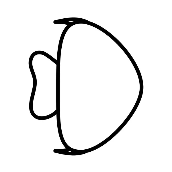 Design de vetor ícone de estilo silhueta angelfish isolado — Vetor de Stock