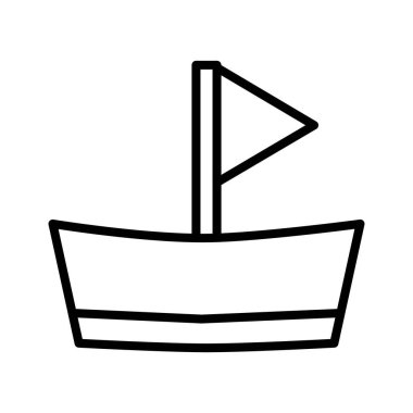İzole edilmiş gemi aracı siluet biçim ikon vektör tasarımı