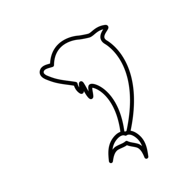Desain vektor ikon siluet gaya lumba-lumba terisolasi - Stok Vektor