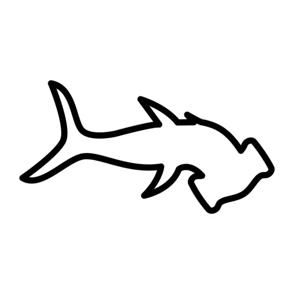 Isolated hammerhead shark silhouette style icon vector design — Stock Vector