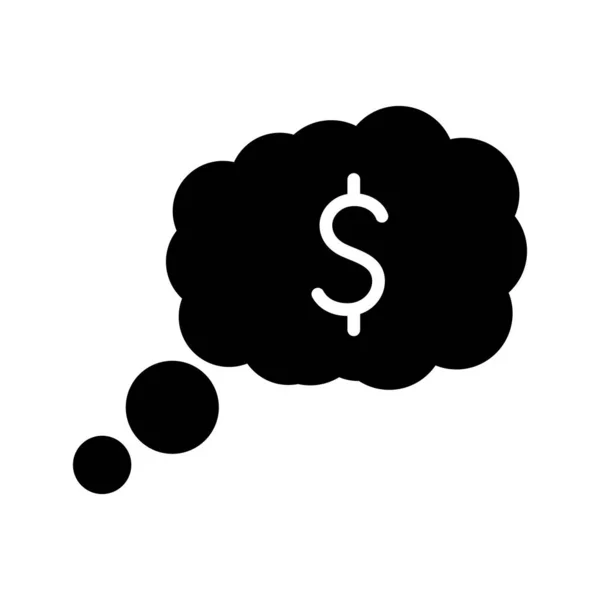 Izolované peníze dolar mrak silueta styl ikony vektor design — Stockový vektor
