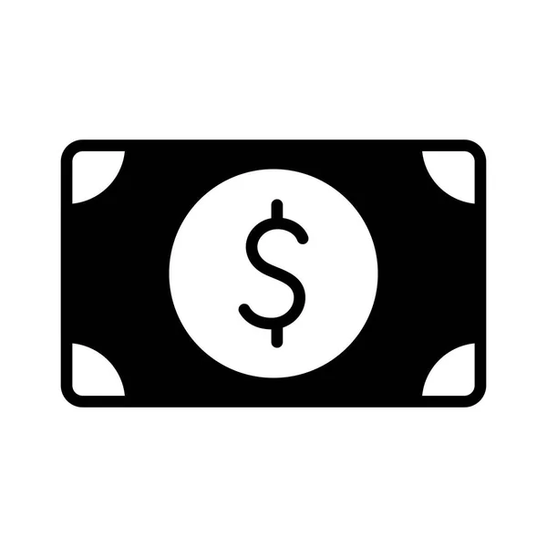 Isolated money bill silhouette style icon vector design — Stock Vector