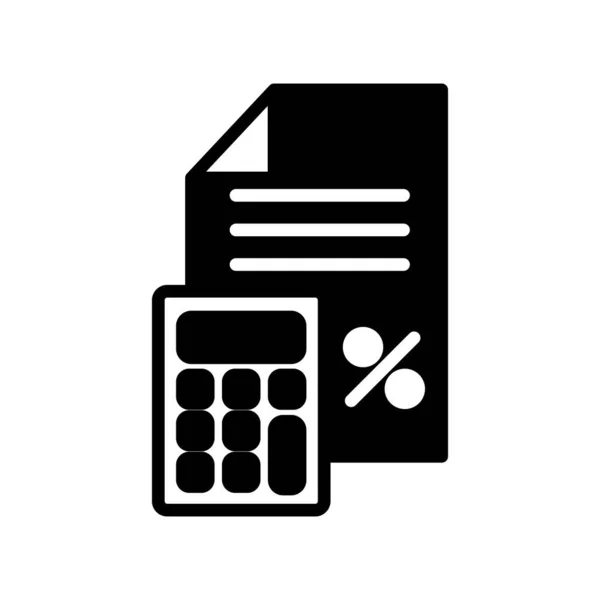 Document de bani izolat și calculator siluetă stil icon vector design — Vector de stoc