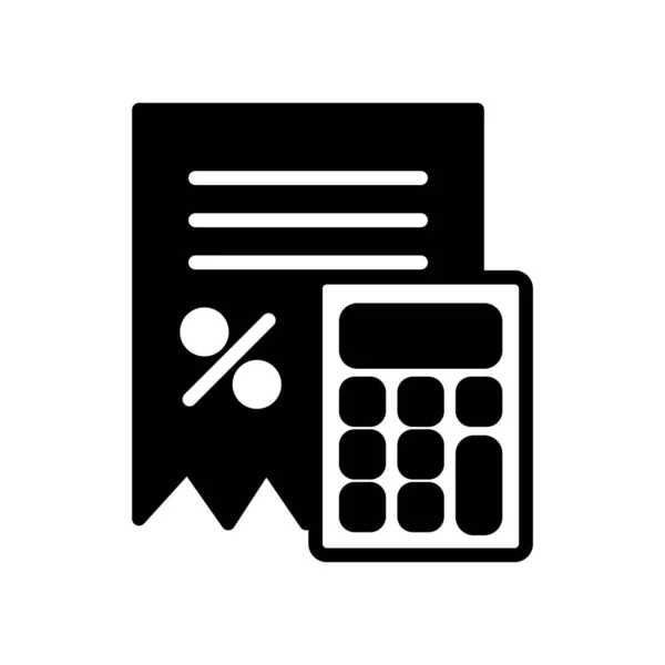 Document de bani izolat și calculator siluetă stil icon vector design — Vector de stoc