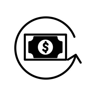 İzole para fatura siluet biçim ikon vektör tasarımı