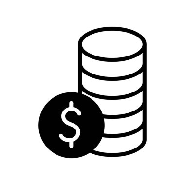 İzole para sikkeleri siluet biçim vektör tasarımı