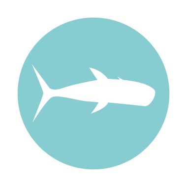 İzole edilmiş balina blok biçim vektör tasarımı