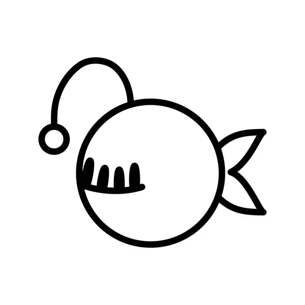 고립된 물고기 실루엣 스타일 아이콘 벡터 설계 — 스톡 벡터
