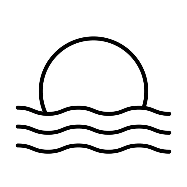 Diseño de vectores de icono de estilo de silueta de sol y mar aislado — Vector de stock