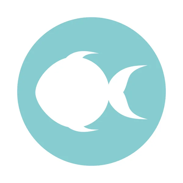 Isolerad fisk block stil ikon vektor design — Stock vektor