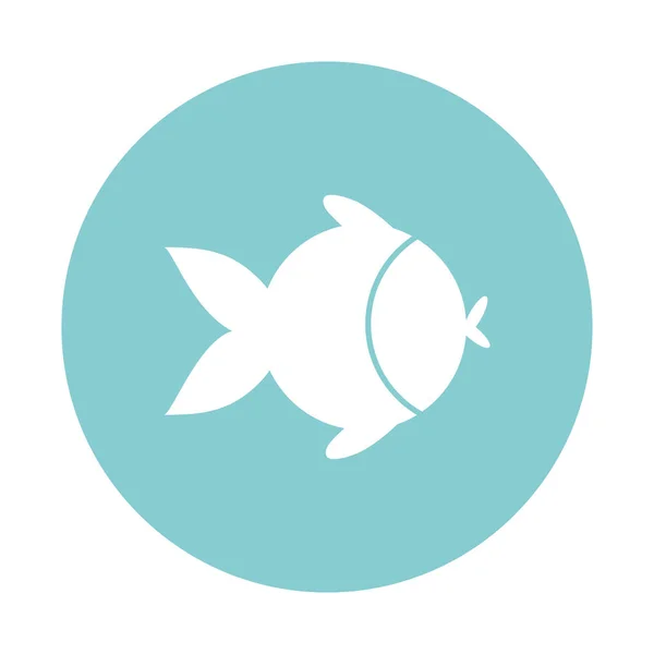 Isolated fish block style icon vector design — Stock Vector