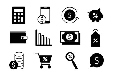 İzole para siluet biçim ikonu vektör dizaynı