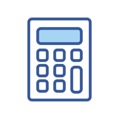 İzole hesap makinesi çizgisi ve biçim ikonu vektör tasarımı